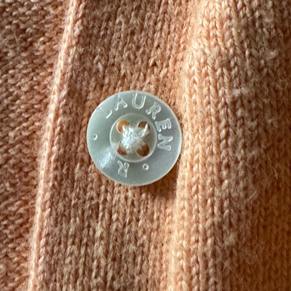 Ralph Lauren Peach orange cardigan with 3/4 sleeves, made from 100% cotton - Picture 5 of 5